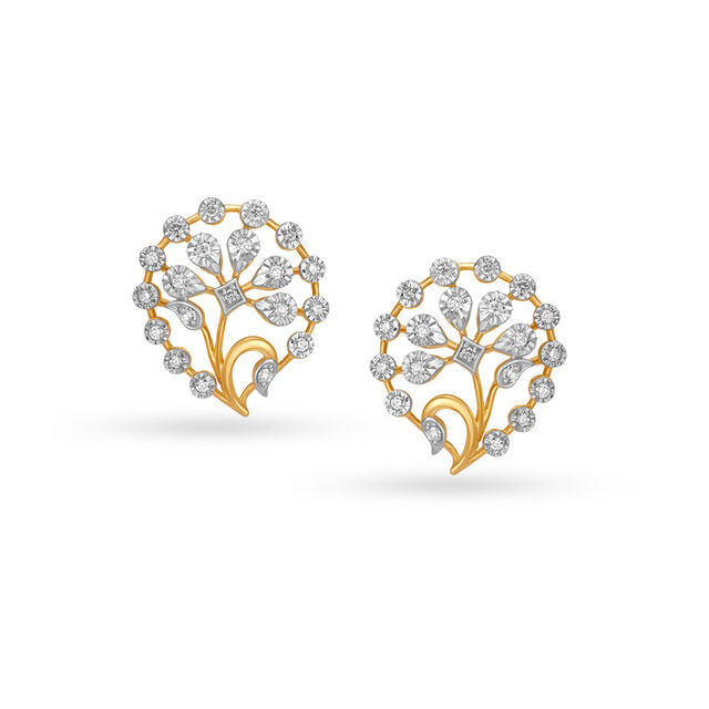 Lush Floral Motif Diamond Pendant and Earrings Set,,hi-res 4