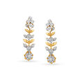 Nature Inspired Gold and Diamond Drop Earrings 