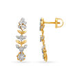 Nature Inspired Gold and Diamond Drop Earrings 2