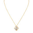 Radiant Floral Diamond Pendant with Chain in Yellow and White Gold,,hi-res 2