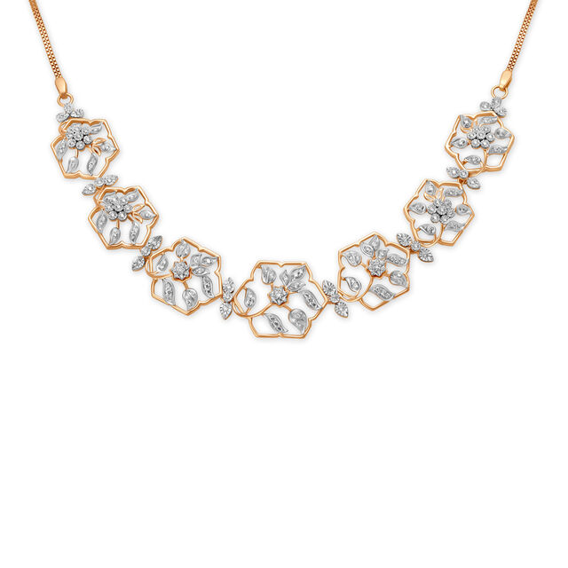 Enchanting Floral Vine Gold and Diamond Necklace,,hi-res 