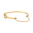 Leaf Shaped Gold and Diamond Bangle,,hi-res 2