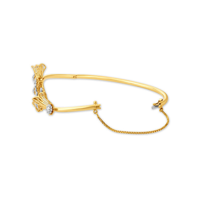 Majestic Floral Gold and Diamond Bangle,,hi-res 2