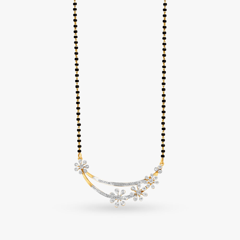 Buy Entrancing Floral Diamond Mangalsutra at Best Price Tanishq US