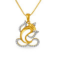 Lord Ganesha Motif Diamond Pendant,,hi-res 