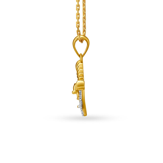 Flute And Leaf Motif Diamond Pendant,,hi-res 2