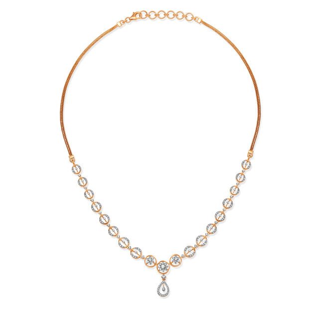 Exuberant Rose Gold And Diamond Floral Orb Necklace Set
