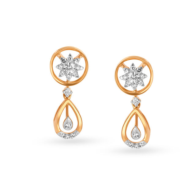 Exuberant Rose Gold And Diamond Floral Orb Necklace Set