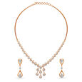 Ethereal Rose Gold And Diamond Teardrop Necklace Set 