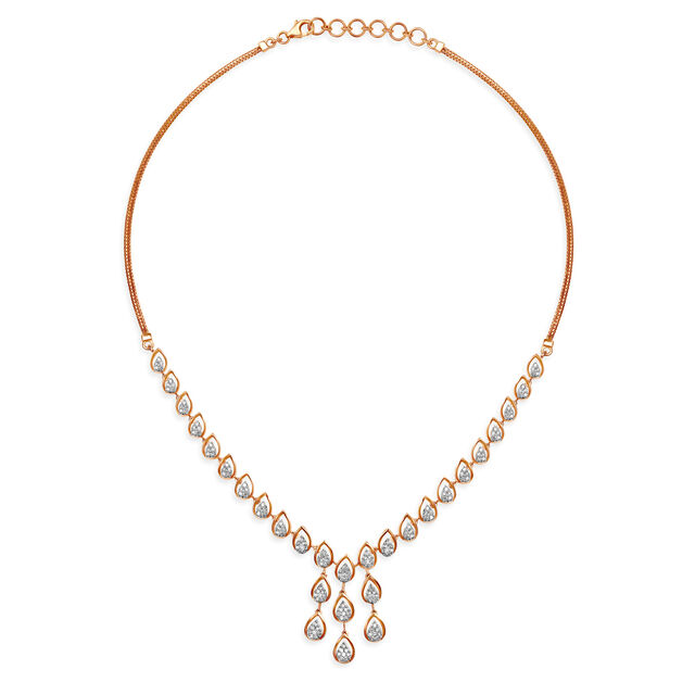 Ethereal Rose Gold And Diamond Teardrop Necklace Set 2