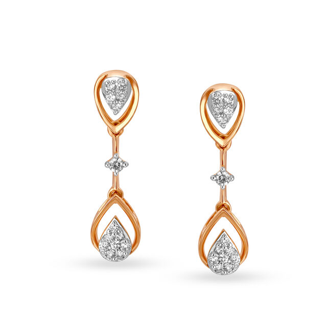 Ethereal Rose Gold And Diamond Teardrop Necklace Set 3
