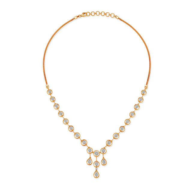 Sparkling Rose Gold And Diamond Teardrop Necklace Set,,hi-res