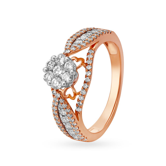 Splendid 18 Karat White And Rose Gold And Diamond Statement Ring 