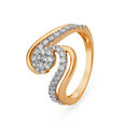 Spectacular 18 Karat Yellow And White Gold And Diamond Swirled Finger Ring,,hi-res 