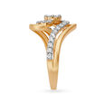 Spectacular 18 Karat Yellow And White Gold And Diamond Swirled Finger Ring,,hi-res 3