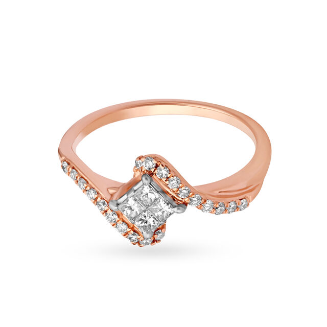 Graceful 18 Karat Rose Gold And Diamond Finger Ring,,hi-res 2