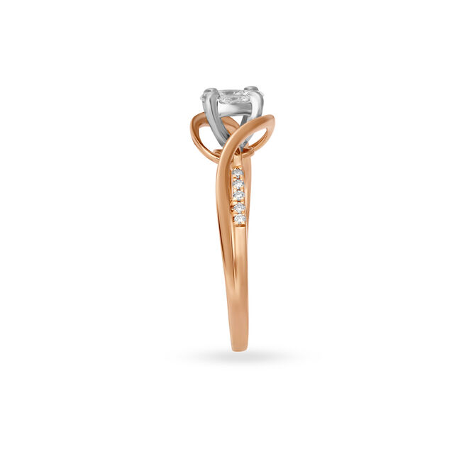 Elegant Floral Diamond Ring in White and Rose Gold,,hi-res 3