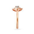 Hypnotic Solitaire Look Geometric Diamond Ring in White and Rose Gold 3