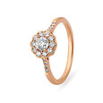 Charming 18 Karat White And Rose Gold And Diamond Floral Ring 