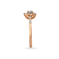 Charming 18 Karat White And Rose Gold And Diamond Floral Ring 3