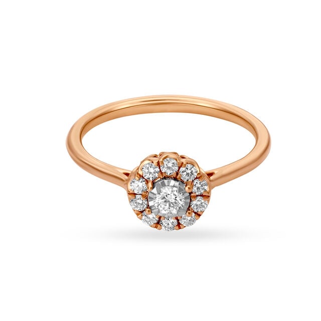 Timeless Floral Diamond Ring in White and Rose Gold 2
