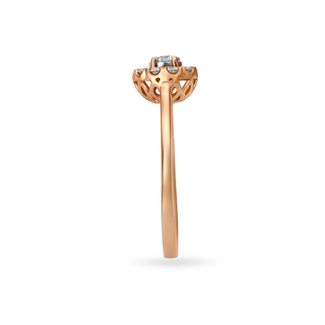 Timeless Floral Diamond Ring in White and Rose Gold 3
