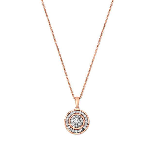 Hypnotic Floral Diamond Pendant with Chain in White and Rose Gold,,hi-res 