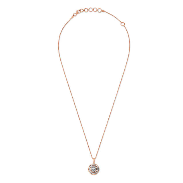 Hypnotic Floral Diamond Pendant with Chain in White and Rose Gold,,hi-res 2