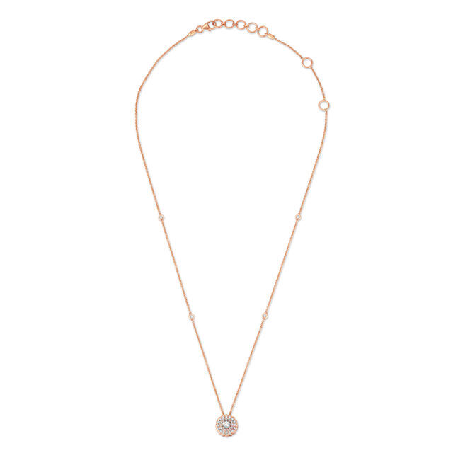 Sparkling Floral Diamond Pendant with Chain in White and Rose Gold,,hi-res 2