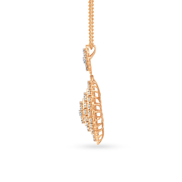 Layered 18 Karat Dual Gold And Diamond Pendant 2