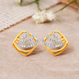 Striking Geometric Diamond Round Stud Earrings,,hi-res 