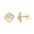 Striking Geometric Diamond Round Stud Earrings,,hi-res 3