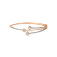 Sleek Geometric Rose Gold and Diamond Bangle,,hi-res 