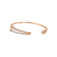 Sleek Geometric Rose Gold and Diamond Bangle,,hi-res 2