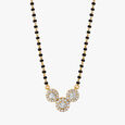 Connected Circles Diamond Mangalsutra in Yellow and White Gold 