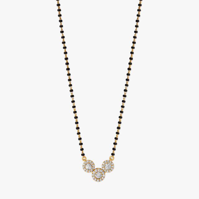 Connected Circles Diamond Mangalsutra in Yellow and White Gold 2