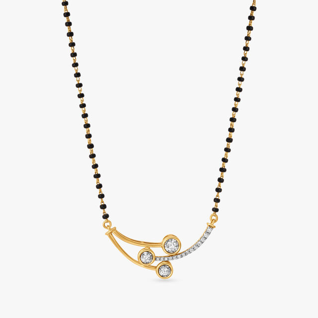 Twig and Dewdrop Diamond Mangalsutra