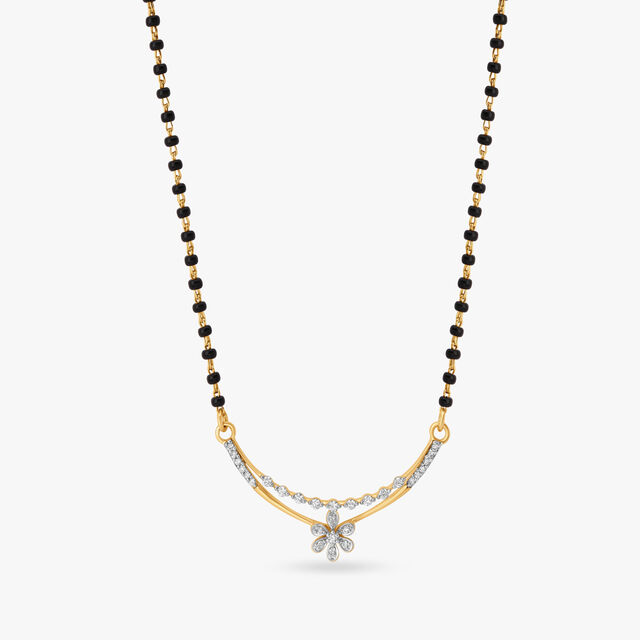 Charming Floral Diamond Mangalsutra,,hi-res 2