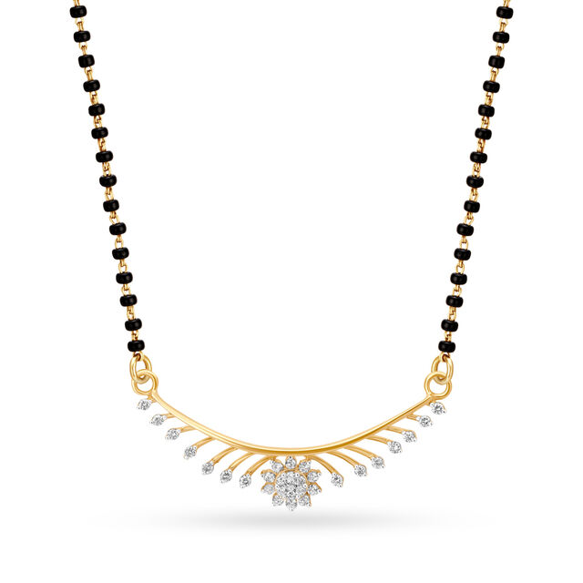 Captivating Floral Diamond Mangalsutra 