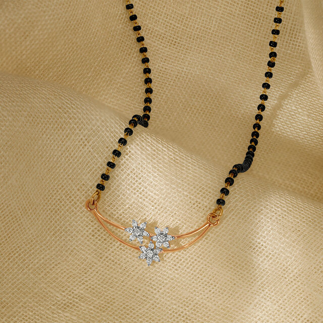 Enchanting Floral Diamond Mangalsutra,,hi-res 