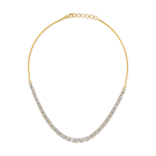 Splendid Dual Tone Diamond Necklace Set,,hi-res 2