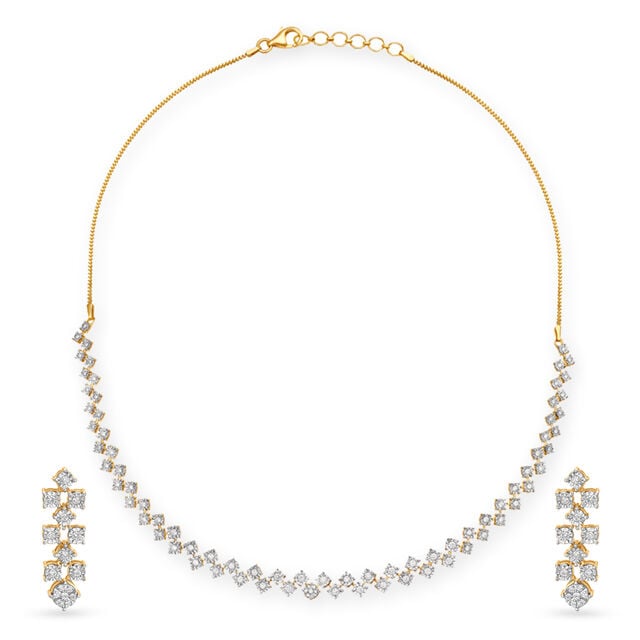 Designer Contemporary Diamond Necklace Set