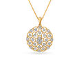 Gleaming Gold Pendant and Earrings Set with Diamonds 2