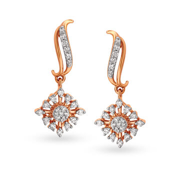 Splendid Rose Gold and Diamond Drop Earrings