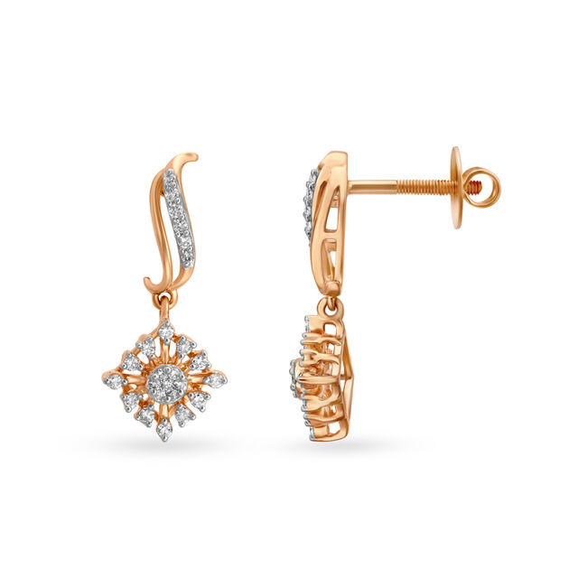 Splendid Rose Gold and Diamond Drop Earrings 2
