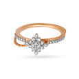Marvelous 18 Karat Rose Gold And Diamond Floral Finger Ring,,hi-res 2