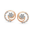 Charming Rose Gold and Diamond Fancy Stud Earrings 