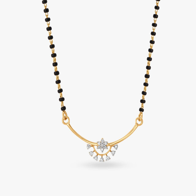 Dainty Floral Diamond Mangalsutra,,hi-res 