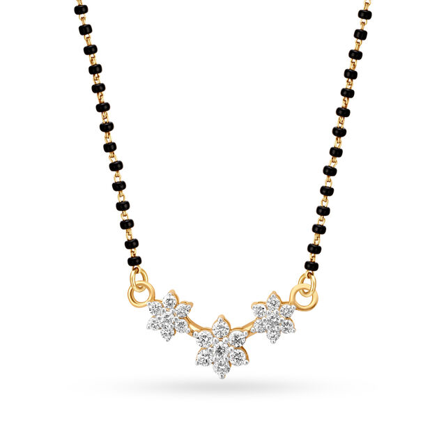 Triad of Flowers Diamond Mangalsutra 