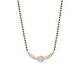 Elegant Floral Diamond Mangalsutra in Yellow and Rose Gold 